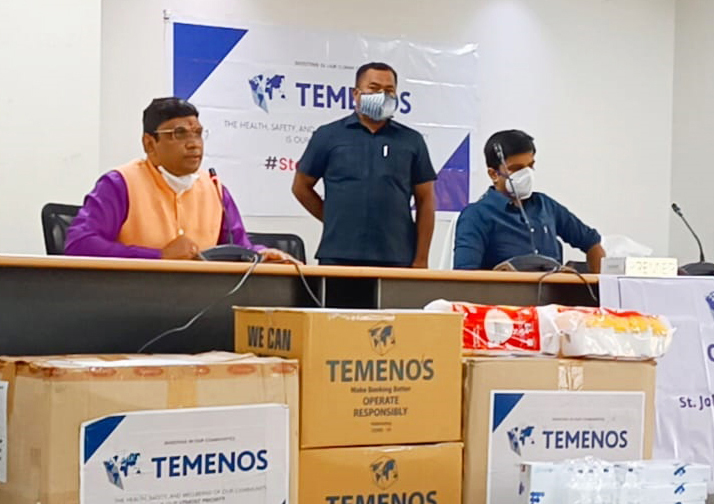 Temenos donates COVID medical supplies worth Rs 10 lakh to Sircilla Govt Hospital through the hands of Sircilla Dist Collector