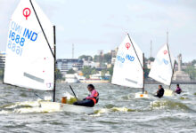 Jhansi Priya Laveti of Hyderabad is in the lead at the Monsoon Regatta National Ranking Championship