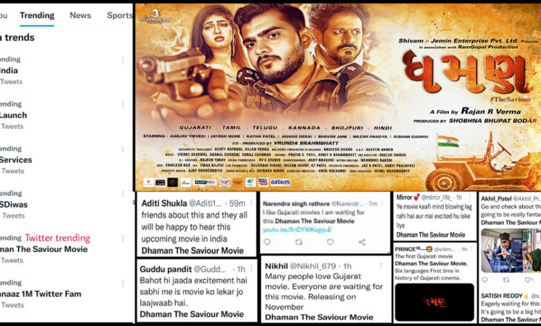 Producer Shobhna Bhupat Bodar & Director Rajan R Verma trend on Twitter for Dhaman the Saviour Movie-World Media Network
