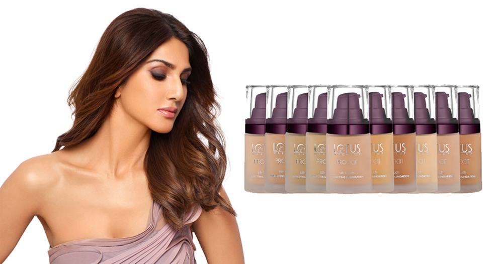 Actress Vaani Kapoor, Lotus Makeup, Proedit Silk Touch Foundation, Lotus Make-up Proedit Silk Touch Foundation, Lotus Herbals webstore